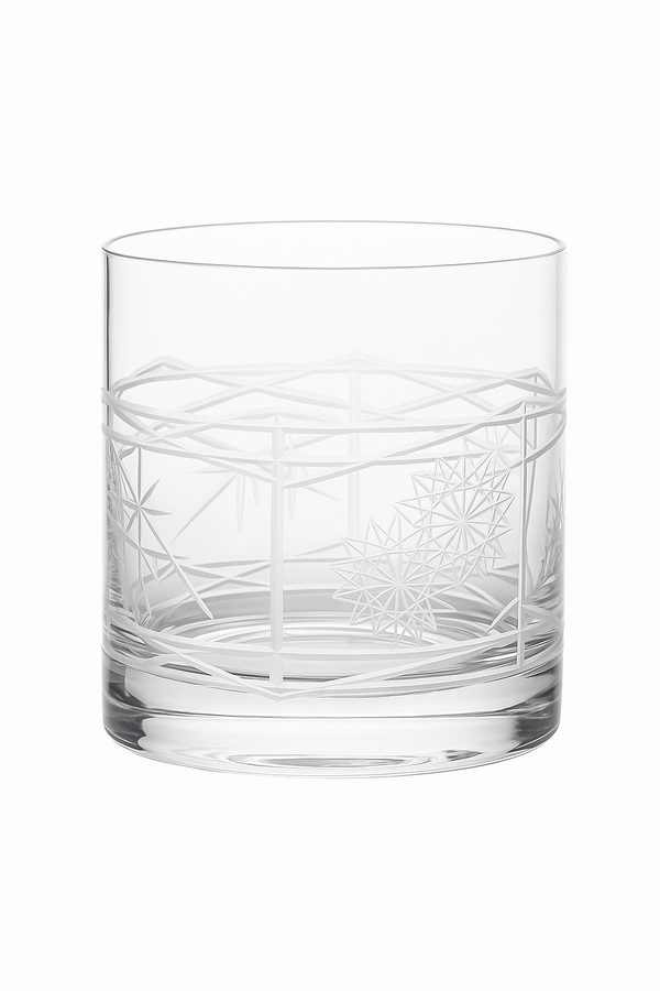 Verres whisky old fashioned motif cristal lot deux