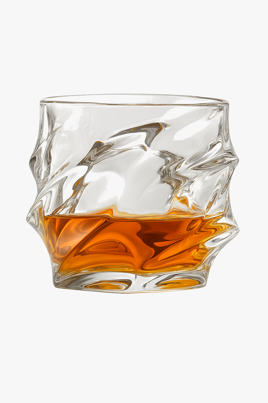 Verres whisky old fashioned motif relief design moderne