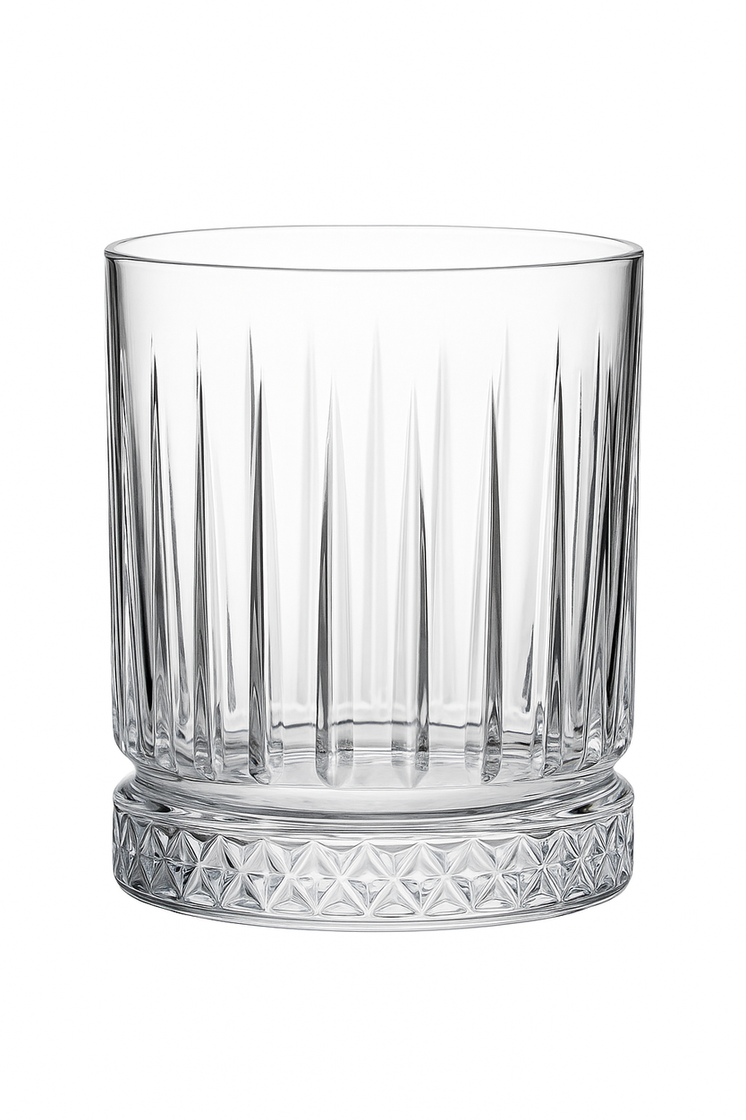 Verres whisky old fashioned motif relief élégant