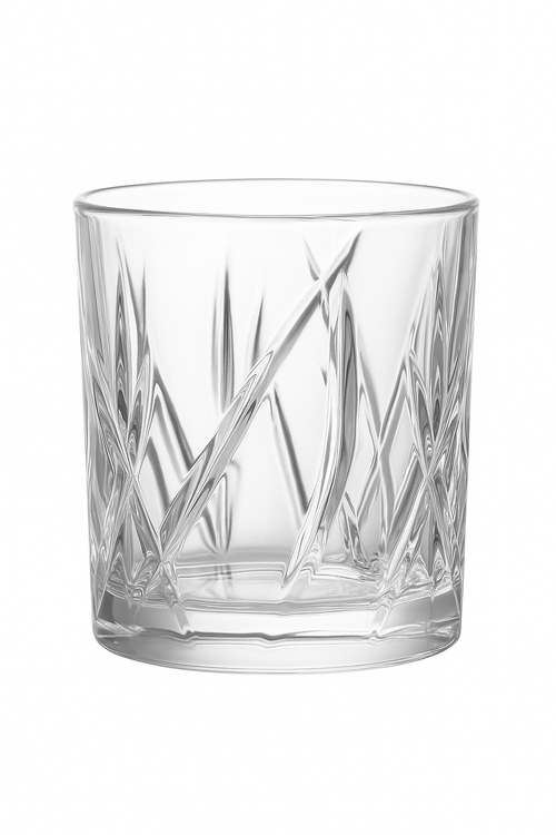 Verres whisky old fashioned motif relief style élégant