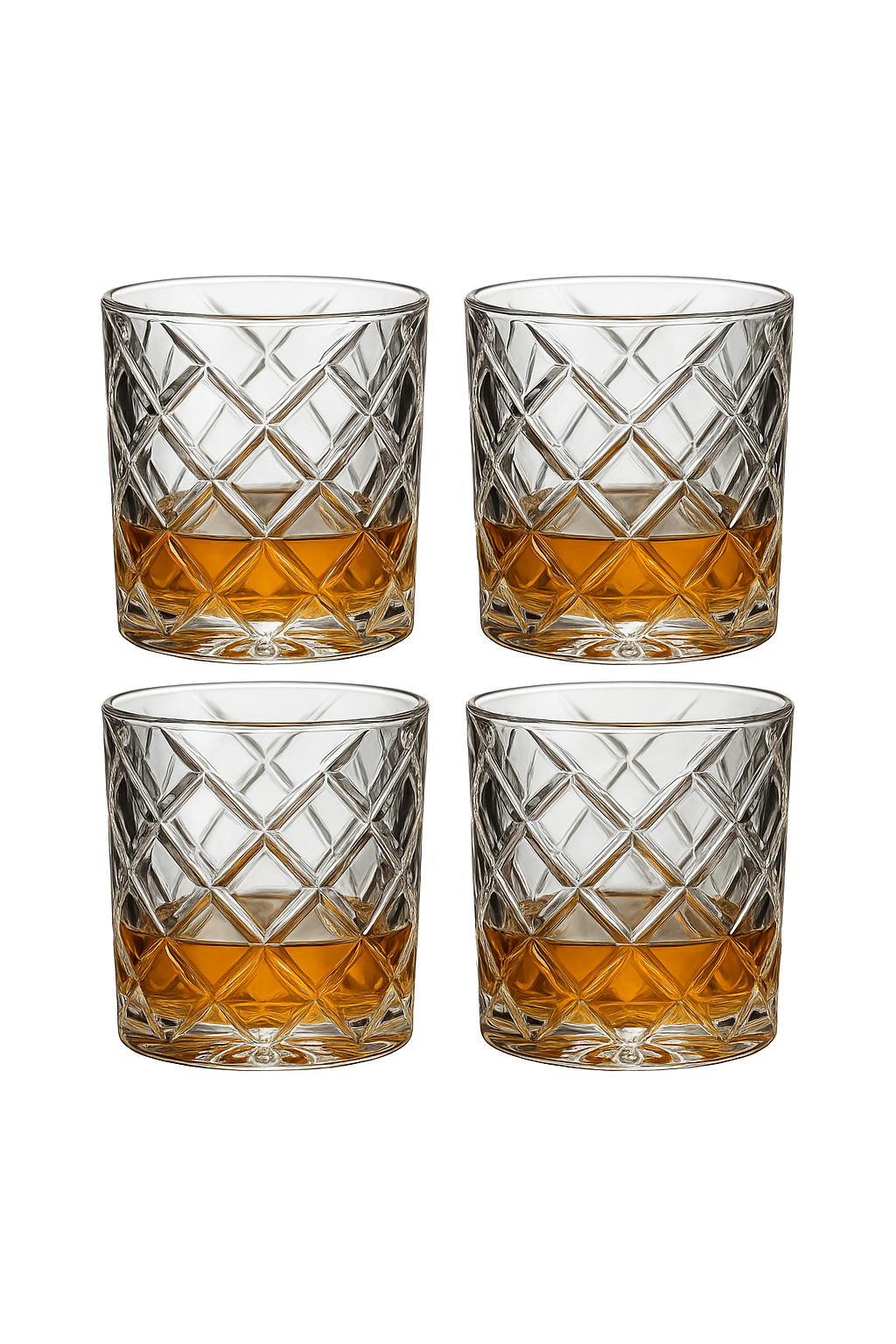 Verres whisky old fashioned motifs texturés lot 4