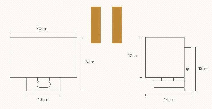 Applique murale LED en bois avec abat-jour arrondi
