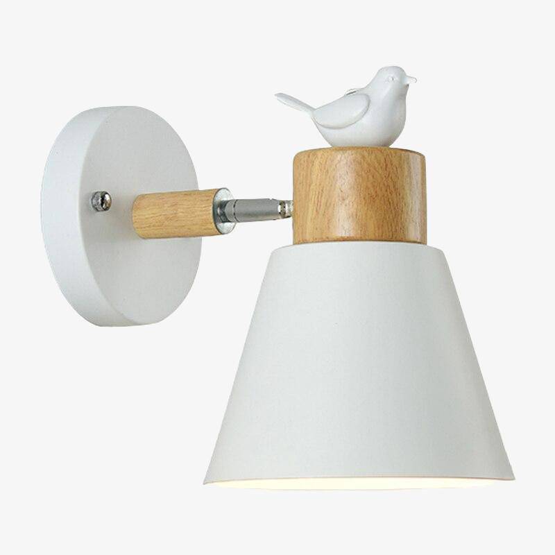Moderna lámpara de pared LED con pantalla de metal Estilo pájaro