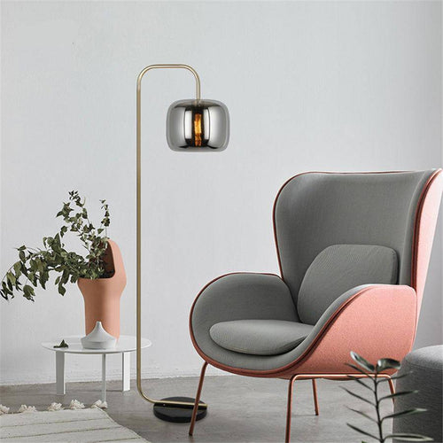 Floor lamp design with smoked glass ball Stone
