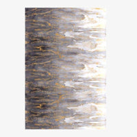 Tapis rectangle vintage gris avec touches dorées Floor