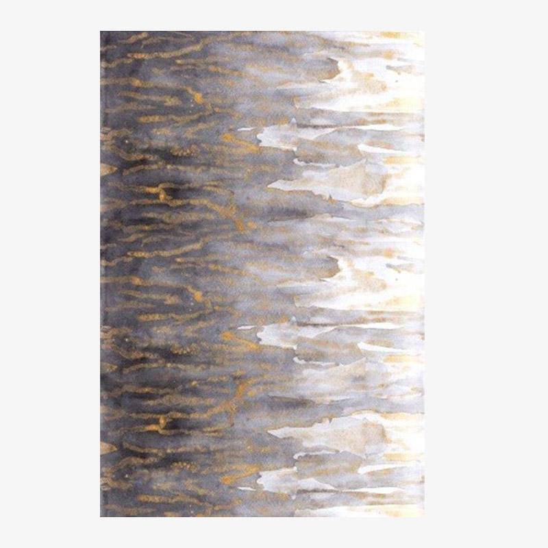Tapis rectangle vintage gris avec touches dorées Floor