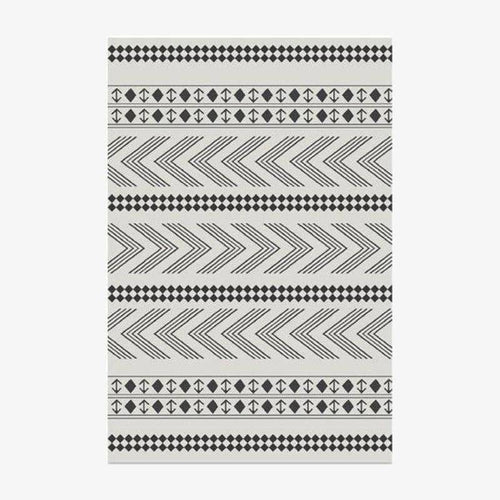 Tapis rectangle aux motifs géométriques gris style Keecy