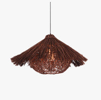 Suspension conique en rotin bambou