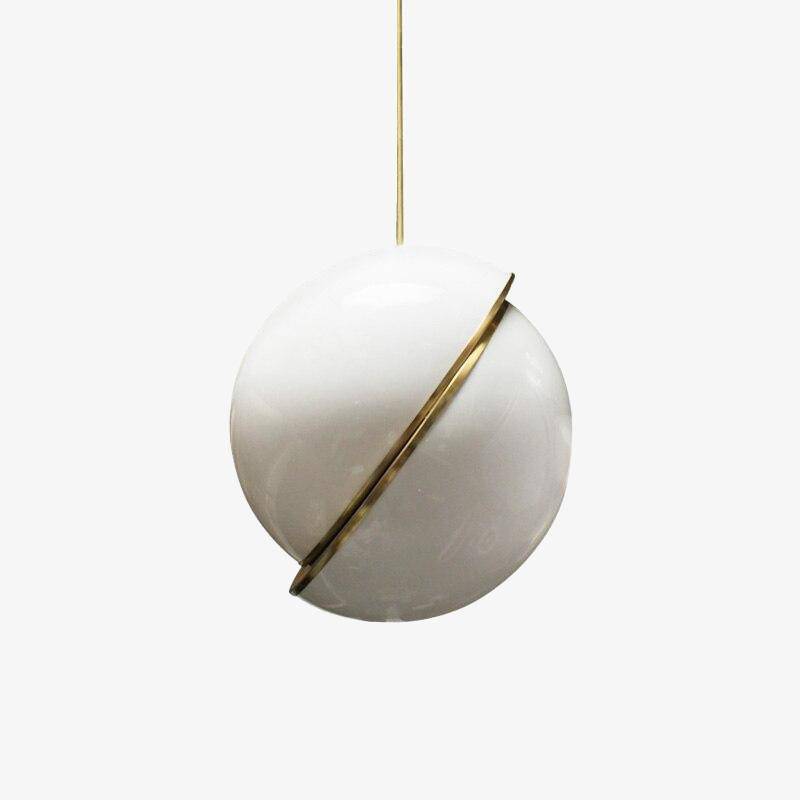 Lámpara de suspensión design media esfera de metal blanco estilo Phube