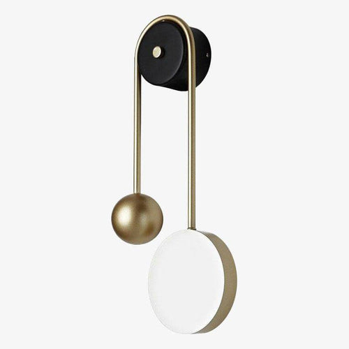 Applique murale design à LED avec boule dorée et disque lumineux