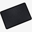 Paillasson rectangle noir rayé aux bordures arrondies