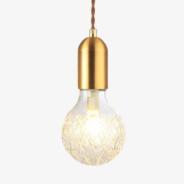Lámpara de suspensión design LED dorado con pantalla de cristal Loft