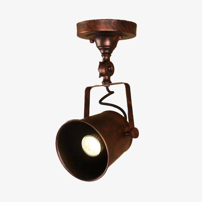 LED design ceiling lamp with lampshade in industrial coloured metal