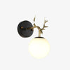 wall lamp golden deer horns and glass ball Antler
