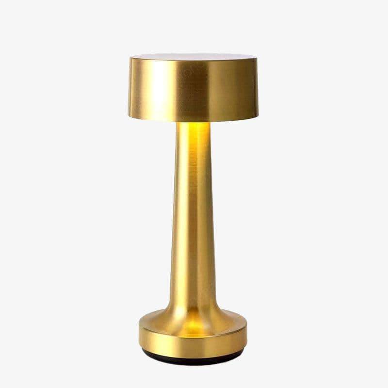 LED design table lamp in metal with rounded shapes