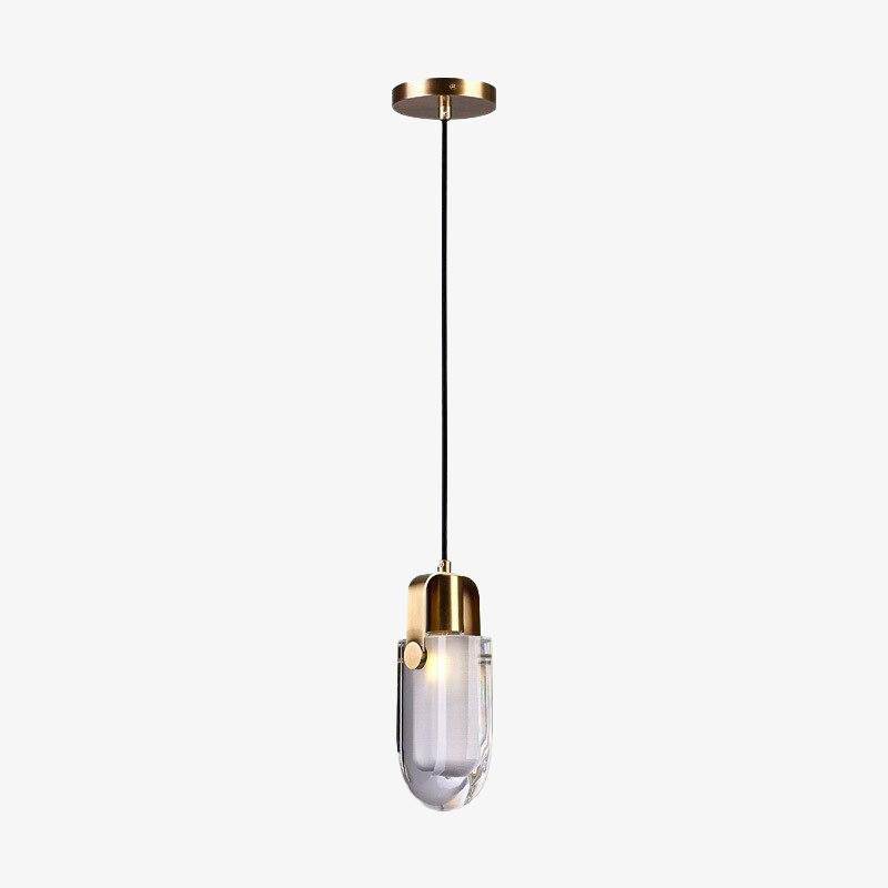 pendant light LED design with lampshade glass and gold finishes