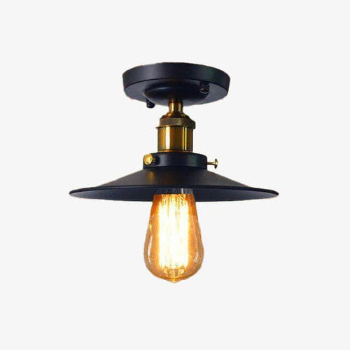 Plafonnier vintage en métal noir et dorée