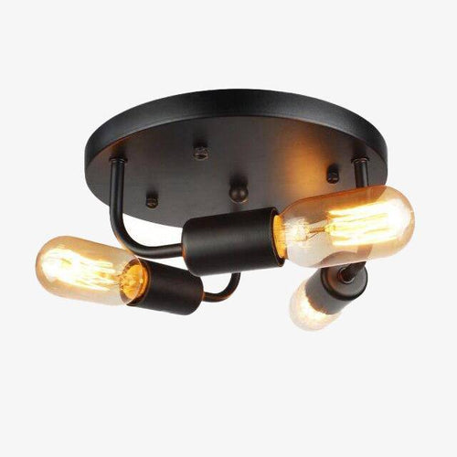 Plafonnier moderne à LED en métal avec plusieurs ampoules Edison