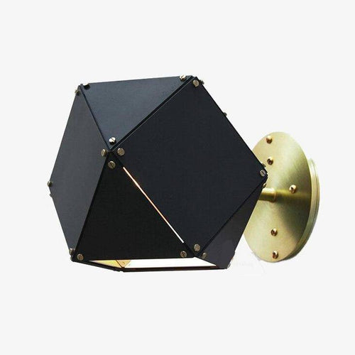 Applique murale design à LED avec abat-jour en métal géométrique noir