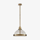 Suspension LED en verre et métal doré Vintage