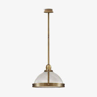 Suspension LED en verre et métal doré Vintage