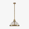 Suspension LED en verre et métal doré Vintage