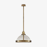 Suspension LED en verre et métal doré Vintage