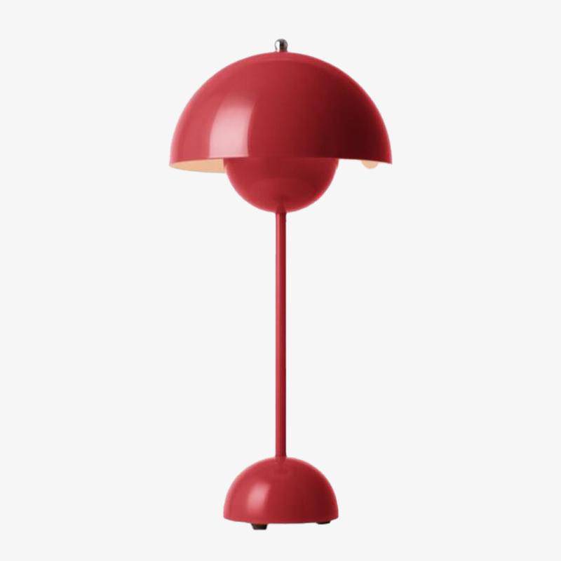 Coloured LED bedside lamp with lampshade in metal Study