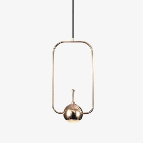 Suspension design de plusieurs forme dorée avec boule à LED