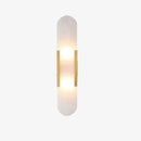Applique murale design à LED en marbre arrondi et métal doré Luxury