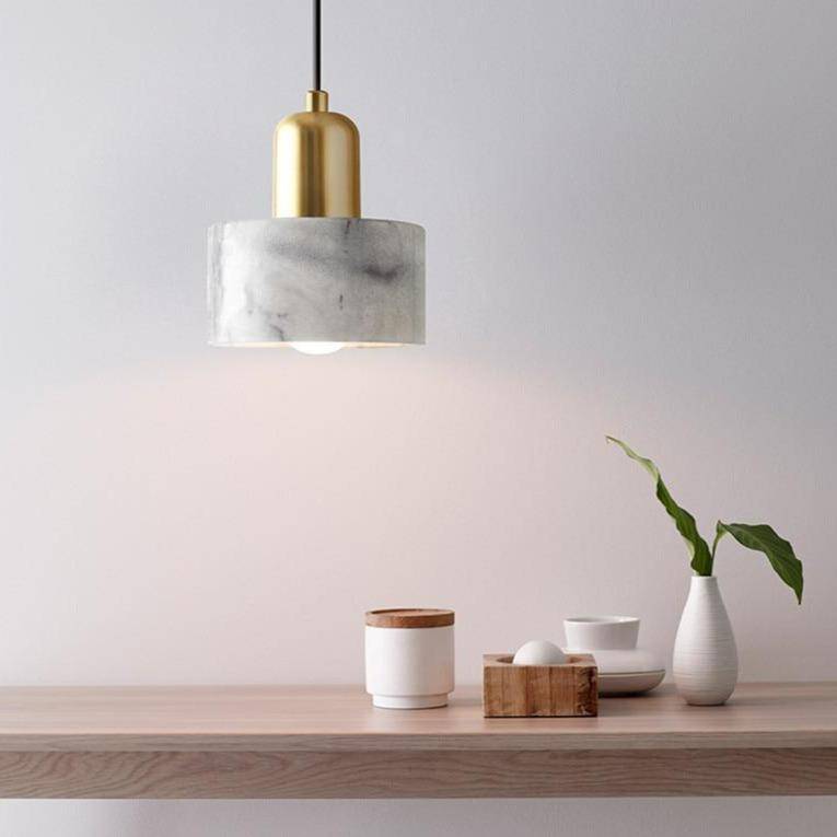 pendant light Luxury white marble LED gold design