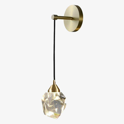 Applique murale design à LED avec abat-jour en verre style Diamant