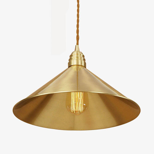 Suspension design à LED avec abat-jour doré Iron Loft - vue 3 sur 5