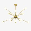 Lustre design doré avec plusieurs branches American
