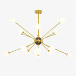 Lustre design doré avec plusieurs branches American