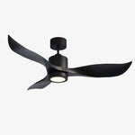 Ventilateur de plafond design LED à pales ondulées (noir ou blanc)