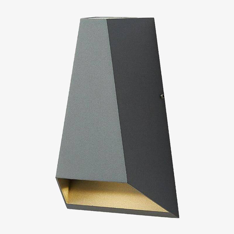 wall lamp LED design wall with lampshade geometrical metal Outdoor grey
