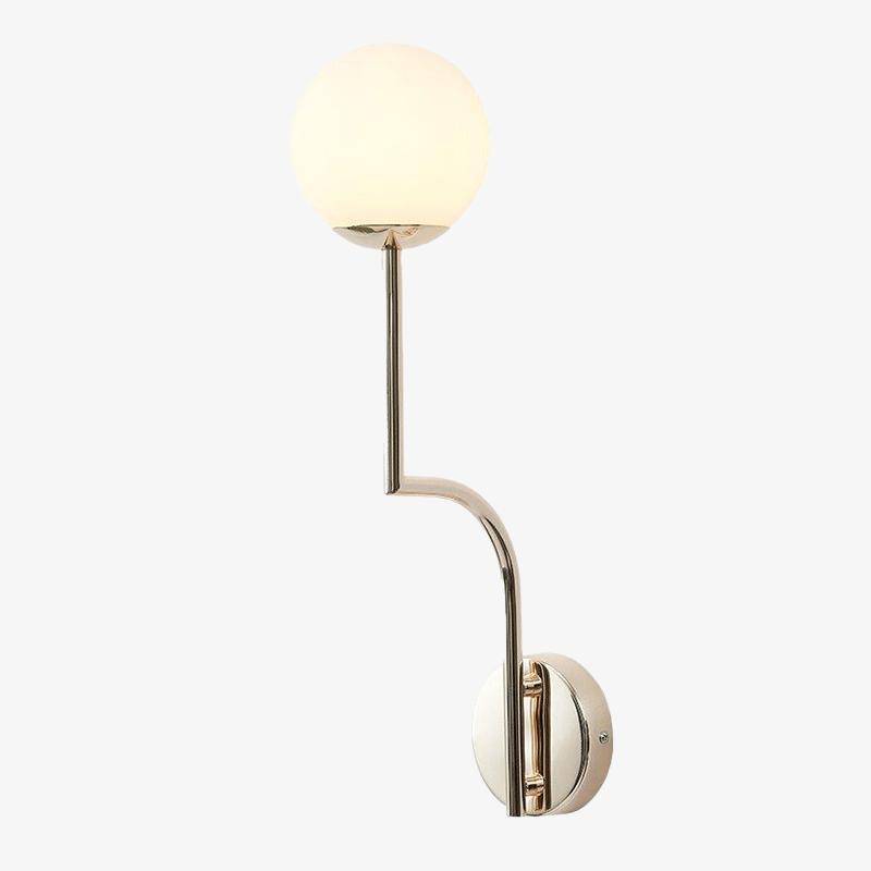 Lámpara de pared design con LED dorado y bola de cristal retro