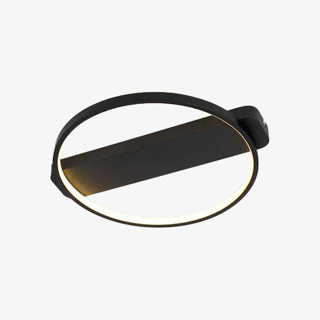 Plafonnier design LED cercle ou carré sur socle (noir ou blanc)