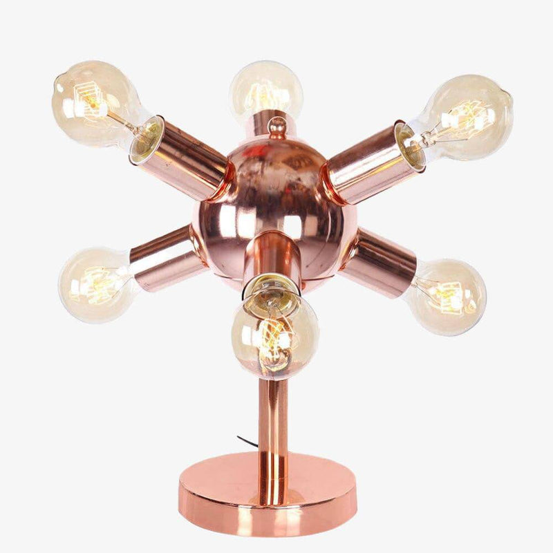 Lámpara de mesa design LED oro rosa con múltiples bombillas Creative