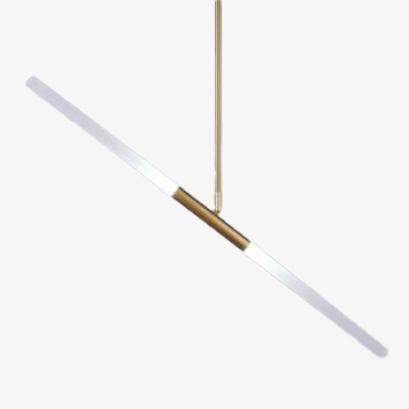 Golden design pendant lamp in chic tube