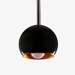 Suspension design LED en boule naquée noire