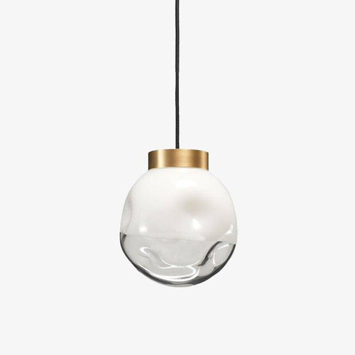 Suspension design à LED en verre et métal doré Hang