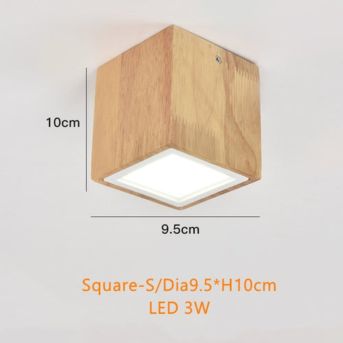 Spot scandinave LED circulaire en bois Rogely