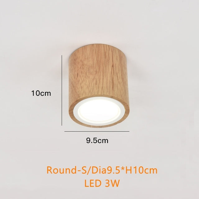 Spot scandinave LED circulaire en bois Rogely