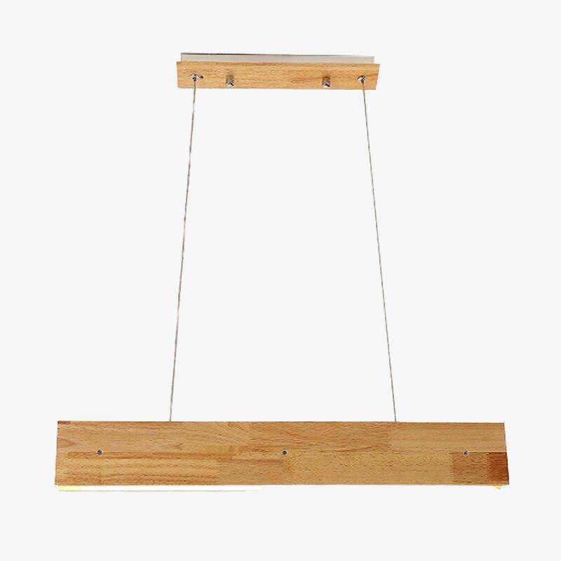 Suspension moderne LED rectangle en bois scandinave