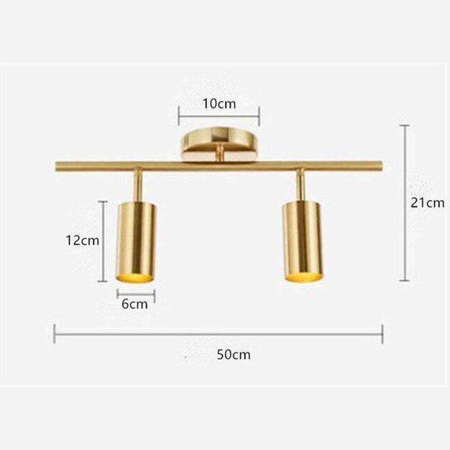 Barre spots LED en aluminium noir et doré Golden