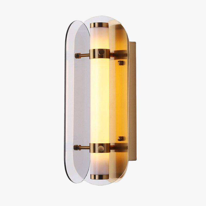 wall lamp LED design wall with two rounded glass panels