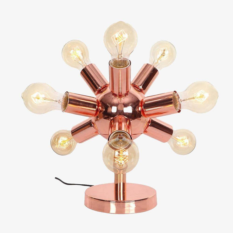 Lámpara de mesa design LED oro rosa con múltiples bombillas Creative