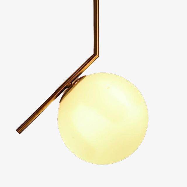 LED design pendant lighting with gilded branch and glass ball